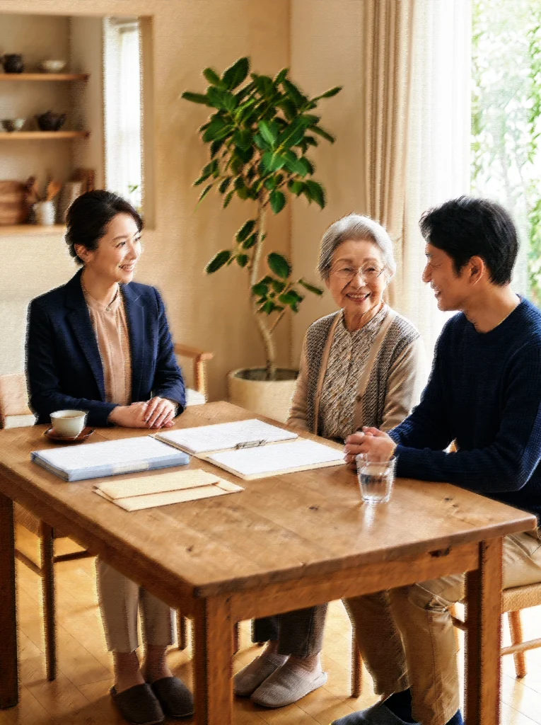相続の相談をする家族
